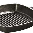 Lodge Square Cast Iron Grill Pan 10.5 Inches - Pre-Seasoned Square Skillet - Ridged Burger Grill Pan - Even Heat Distribution - PFAS-Free Non-Toxic Cookware