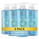Safeguard Liquid Hand Soap, Micellar Deep Cleansing, Washes Away 99% Bacteria, Made with Natural Moisturizers, Enriched with Skin Conditioners, PH Balanced, Ocean Breeze Scent 15.5 oz (Pack of 4)