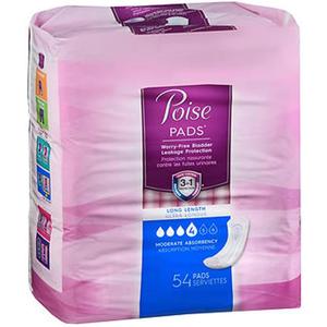 Poise Incontinence & Postpartum Pads for Bladder Leaks, 4 Drop Moderate Absorbency, Long Length, 108 Count, Packaging May Vary