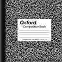 3 x Oxford Composition Notebook, College Ruled Paper, 9-3/4" x 7-1/2", Black Marble Covers, 100 Sheets, 1 Book (63796)