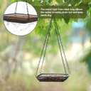 MIXXIDEA Hanging Bird Feeder Tray Metal Mesh Platform Seed Feeder with Durable Chains for Outdoors Garden Great for Attracting Birds (2 Pack)