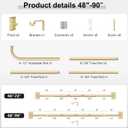 Hei!Dear Blackout Curtain Rod for Windows 48 to 84 inch (4-7Ft), Wrap Around Room Darkening Curtain Rods, 5/8" Samll Adjustable Modern Decorative Window rod,Gold (48-90"1 pack)