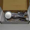 KAIYING Chrome High Pressure Handheld Shower Head with ON/OFF Pause Switch, 3 Spray Modes Shower Wand with Shut Off Button, Removable Camper Shower Head with Hose and Adjustable Angle Bracket