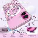 Magnetic for iPhone 16 Plus Case [Compatible with MagSafe][with Screen + Camera Protector] Clear Floral Flower Pattern Design, Slim Shockproof Phone Cover for Women Girls
