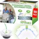 Commode Liners with Absorbent Pads - 100 Bedside Commode Liners & Pads - Portable Toilet Bags for Porta Potty & Camping - No More Days Washing The Bucket of The Commode Chair for Toilet with Arms