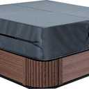 UCEDER Waterproof Hot Tub Cover -Outdoor Spa Cover Cap(Actual Size 78''x78 x20'' Fit 76''x76 x 20'') 600D Heavy Duty Polyester Hot Tub Cover Protector(Dark Gray)