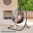 ANOW Heavy Duty Steel Hammock Chair Swing Stand Only for Outside, Black