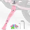 Kickstand for Kids Bike for 16 18 20 Inch Adjustable Folding Center Mount Children's Bicycles Pink Aluminium Alloy Bike Kick Stand Easy Install