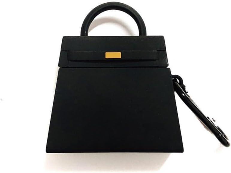 Case for AirPods 4, Girls Creative Fashion Mini Handbag Purse Case, Stylish Soft Silicone TPU Earphone Protection Charging Cover for AirPods 4 +Hook -Black