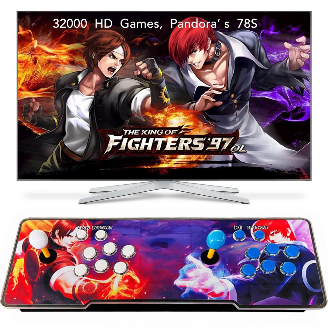 FVBADE 78s Pandora Box Arcade Game Console Bluetooth Function Compatible PC & Projector & TV,3D Games 4 Players Category Favorite List Save/Search/Hide/Pause/Delete Games(Wireless)