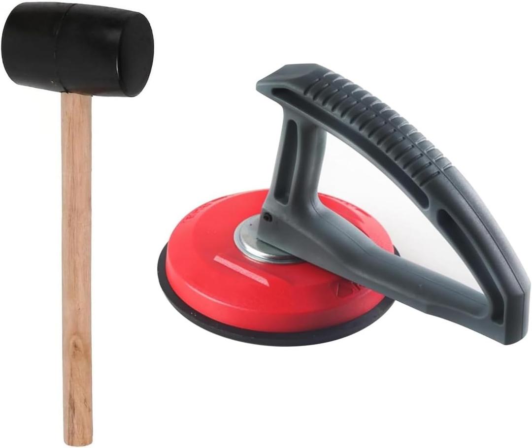 Floor Gap Fixer Tool with Hammer and Special Grip Strong Suction Cup  Fits Laminate, Vinyl Plank, SPC, Hardwood,Textured and LVP Floors