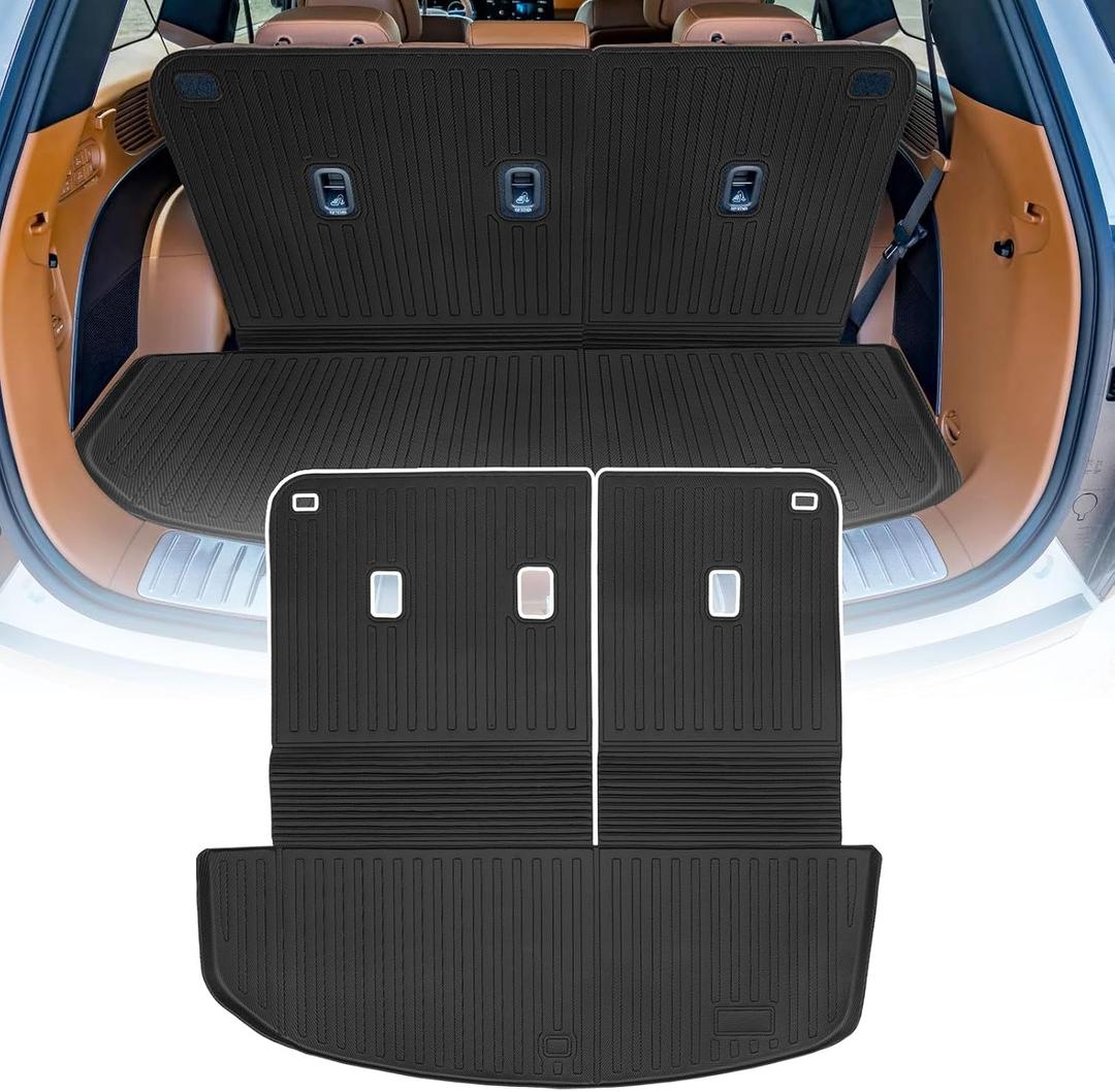 Cargo Liners Backrest Mat for Hyundai Palisade Accessories 2026 with Hook&Loop Rear Trunk Mat Rear Seat Back Cover Protector All Weather Anti-Slip Split Dog Liner
