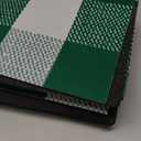 2 Pcs St Patrick's Day Layered Coir Doormat Set Lucky Shamrock Clover Welcome Front Door Mat with Green Checkered Outdoor Rug Non Slip Porch Entryway Rug for Indoor Outdoor Farmhouse Decor