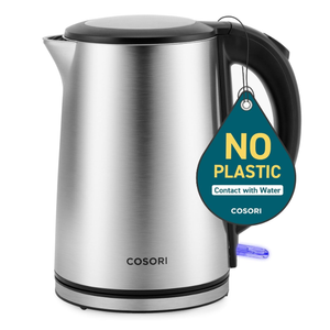 Cosori Electric Kettle, No Plastic Inner Lid, Filter & Spout, Stainless Steel Tea Kettle, Automatic Shut Off & BoilDry Protection, Durable Tea Kettle Boiler & Heater, 1.5L/1500W, Black