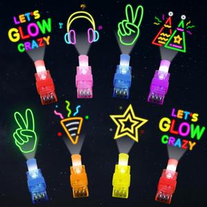 36Pcs Neon Happy Birthday LED Finger Lights Party Favors Glow in the Dark Light Up Finger Lights Neon Themed Toys Bulk for Kids Party Goodie Bag Stuffer Birthday Gifts Classroom Prize