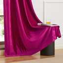 BULBUL Living Room Polyester Velvet Window Curtains 84 inch Length- 2 Panels Hot Pink Blackout Window Drapes Curtain Thermal Insulated Room Darkening Decor Grommet Curtains for Bedroom