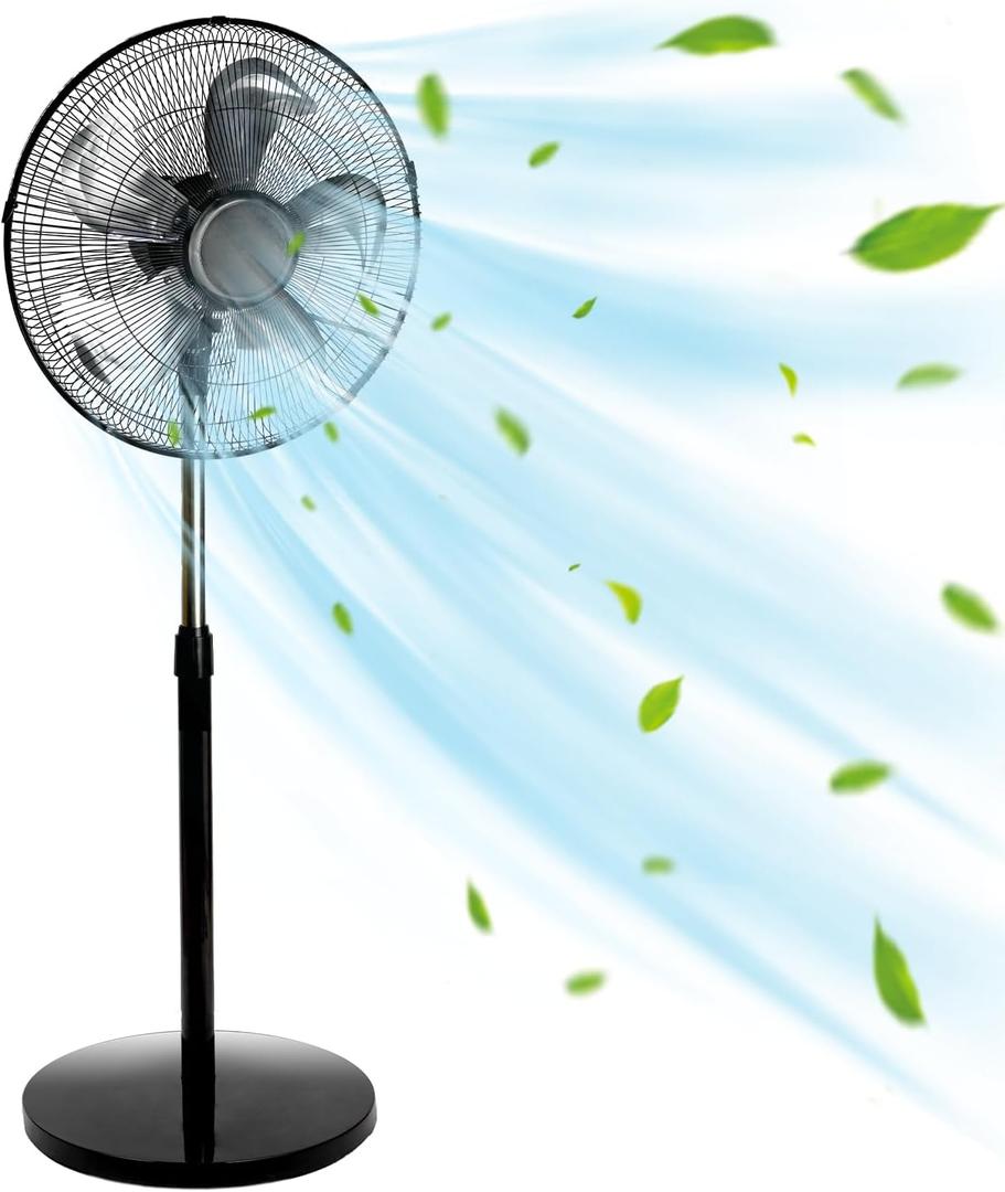 Pedestal Standing Oscillating Fan, 5000 CFM Industrial Metal Stand Fan 20 Inch, 4-Speed High Velocity Pedestal fans with Adjustable Height & Tilt, Industrial Use for Garage Outdoor Shop Warehouse Room