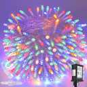 Connectable 200 LED Christmas Lights Indoor Outdoor with Timer, 66FT 13 Modes Multicolor String Lights Waterproof, Twinkle Fairy Lights Plug in Clear Wire for Christmas Tree, Bedroom, Classroom Decor