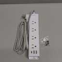 Surge Protector Power Strip - 5 FT Extension Cord, Power Strip with 12 Widely AC Outlet 3 USB, Flat Plug Wall Mount Overload Protection, 1050J, Desk Charging Station for Home Office, ETL Listed, White