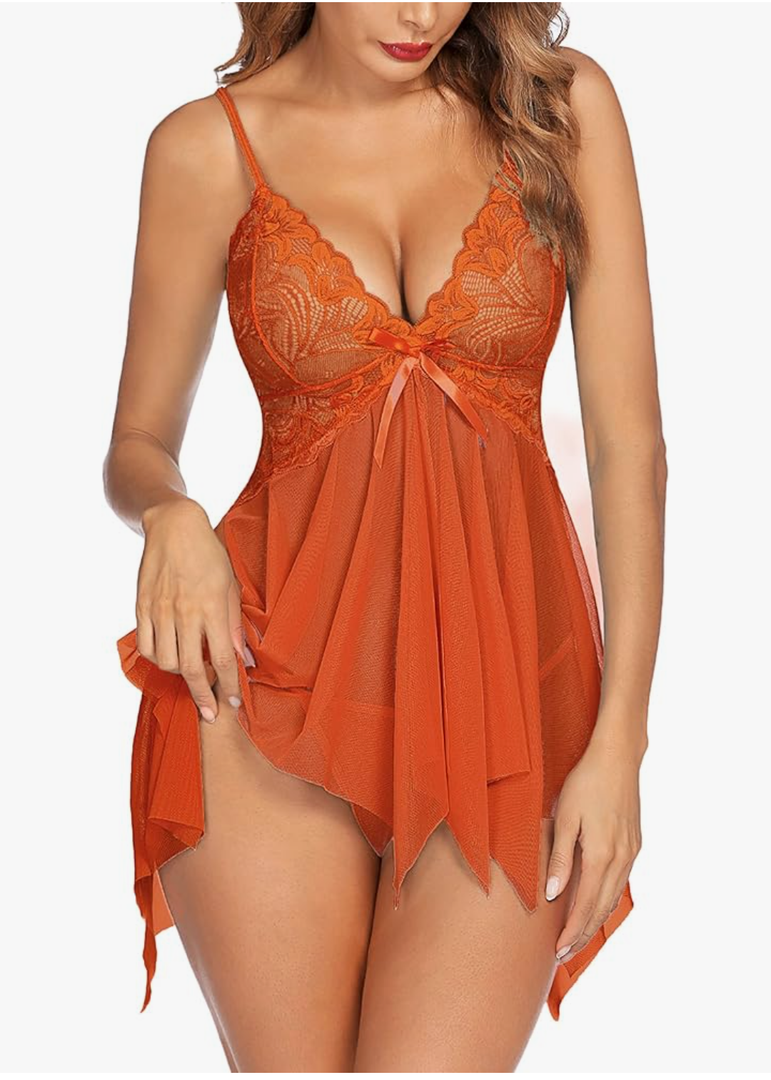 Avidlove Lingerie for Women Lace Babydoll Sleepwear Boudoir Outfits Plus Size Langeray size w20