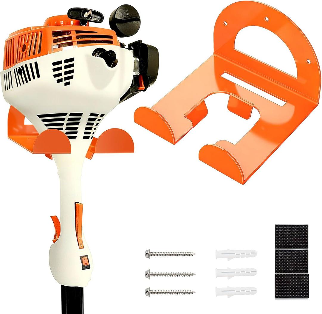 Weed Eater Hanger, Garage Organizer Trimmer Rack Wall Mount, Garden Power Tool Holder Garage Hooks for Grass Trimmer, Hedge Trimmer, Leaf Blower and Chainsaw Storage, 1 Pack