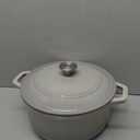 Mueller 6 Quart Enameled Cast Iron Dutch Oven, Heavy-Duty Casserole and Braiser Pan with Lid and Knob, Safe for All Cooktops (Gray)