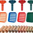 Coin Sorter Tube & Coin Sorter Tray - 4 Color Coded Coin Separator Trays and Coin Sorters Tubes Bundle with 40 PCS Preformed Coin Wrappers