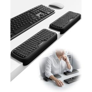 Vaydeer 2Pcs Elbow Rest Pad, L-Shaped Arm Rest Elbow Pad, Desk Edge Cushion, Ergonomic Memory Foam Wrist Rest Support Keyboard Mouse Padding for Palm Hand Office Computer Home Gaming Accessories-Black