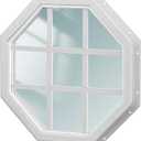 18" Octagon Shed Window, Fixed J-Lap Window for Shed, White