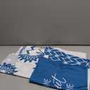 Kajaia 4 Pcs Summer Boho Kitchen Towels 16 x 24 Inch Vintage Towels Modern Geometric Tea Hand Dishcloths Decorative Absorbent Dishcloths for Home Bathroom Gift(Dark Blue,Flower)