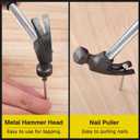 Gatuida Small Claw Hammer Set of 5 Mini Nail Hammers with Non-Slip Rubber Handles for Home Carpet and Wall Use