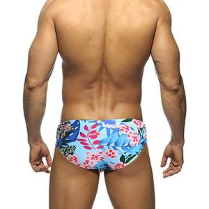 MIZOK Men's Ployester Swimsuit Bikini Briefs with Adjustable Drawstring, M