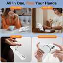 360 Rotatable Magnetic Ring Kickstand for iPhone 15 Case [Non-Slip Texture Edge] [Compatible with MagSafe] [Military Shockproof] Translucent Matte Soft Silicone Bumper Slim Cover, 6.1'', White