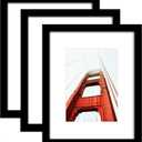 Wiscet 8x10 Picture Frame Set of 3, Display Pictures 5x7 with Mat or 8 x 10 Without Mat, Photo Frame for Wall Mounting or Tabletop Display, Black