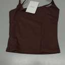 Womens Spaghetti Strap Tank Top Stretch Camisole Cami Shirt Slim Fit Sleeveless Basic Lightweight Summer Top (Small, Brown)