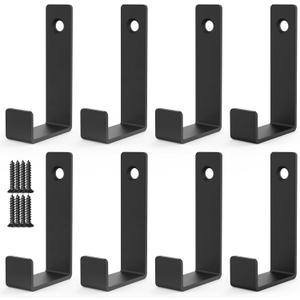 Hooks for Hanging Stainless Steel Heavy Duty Coat Hook Wall Hooks Robe Hanger Hooks Hanging Hat Key Holder for Towel and Bags Indoor Outdoor, (Black-Square, 2.5x1.3inch,8pcs)