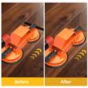 Heavy Duty Floor Gap Fixer Tool with 2 Pack Aluminum Suction Cups, Over 363 Pounds Load Capacity, Professional Wood Flooring Gap Repair & Installation Tool, Orange, Model 7D