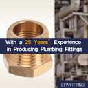 LTWFITTING Brass Pipe Hex Bushing Reducer Fittings 1/2 Inch Male x 3/8 Inch Female NPT(Pack of 25)