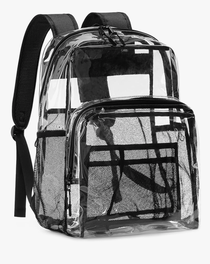 Clear Backpack Heavy Duty, 17 Inch Large TPU Clear Bookbag for Boys Girls Adult, See Through Book Bag Transparent Backpacks with Multiple Pockets for School College Work Casual Sport, Black