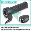 20X Full Twist Throttle Grip, 12V-72V Electric Bike Throttle, Waterproof Twist Throttle for E-Bike, Scooter, Motorcycle & Powersports, with Waterproof Connector