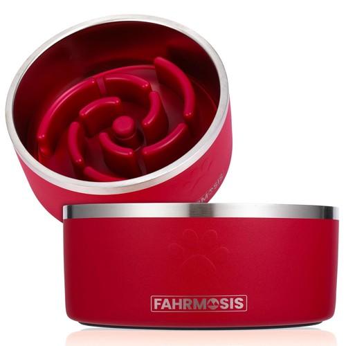 64 OZ Dog Bowl with Slow Feeder Insert, Stainless Steel Dog Bowls