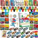 BenLouis 84Pcs Race Car Party Favors Racing Theme Coloring Books Crayons Sticker Set Bulk for Kids Fast Racecar Wheels Birthday Goodie Bag Stuffer Classroom Gifts Rewards Craft Pinata Fillers