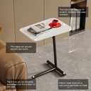 Small Drink Table for Small Spaces,Modern C Table, Side Table,Bedroom Nightstand,Marble Tabletop for Low Sofas Living Room Corners and Office,15.75 x 11.42 x 19.69 Inches (Black)