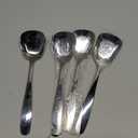 Square Head Stainless Steel Spoons,4PCS Korean style Thick Heavy Weight Soup Spoons,Dessert Spoons 7.3 Inch (silver)