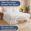 Pleated Bed Skirt Full Size - 3 Sided Pleated Bed Skirt Full - Ultra-Soft, Easy Fit with 15 Inch Tailored Drop - Hotel Quality, Wrinkle Free & Fade Resistant - for Women, Men, Kids and Teens - White
