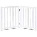 LZRS 2-Panel Wooden Free Standing Foldable Dog Gate Indoor Solid Hardwood 24" High, Step-Over Safety Pet Gate for Doorways, Stairs & Small Spaces - Indoor Use, White