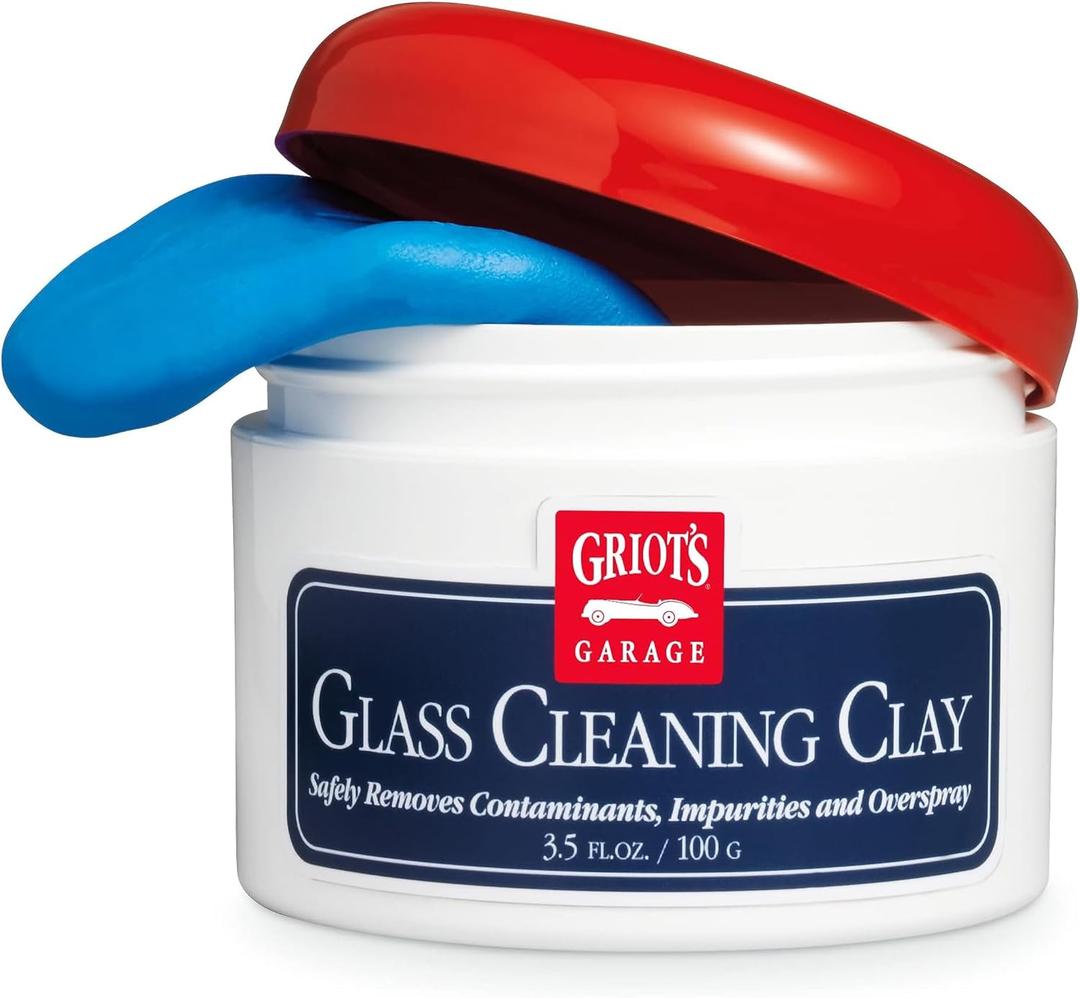 Griot's Garage Glass Cleaning Clay for Car Window, Windshield, Shower Door, Stone, Ceramic Tiles, Removes Oil, Tar, Grease, Water Spots, and More 11049, 3.5oz, Blue
