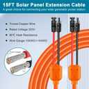 Solar Panel Extension Cable 15FT - MOOKEERF 10AWG+14AWG Solar Wire with Female & Male IP68 Waterproof Connector for RV, Photovoltaic Systems, Home, Boat, Solar Panels, Car