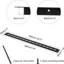 uxcell Rectangle Ventilation Grille, Aluminum Alloy Mesh Air Vent Cover Louvered Ventilation Cover with Mounting Screws for Cabinet Shoe Closet (600x50mm/24"x2", Black)
