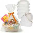 Zounys 20Pack Small Woven Gift Basket with Bags and Bows, DIY White Baskets for Gifts, Baskets for Gifts Empty to Fill for Nursery, Baby Shower, Birthday Party and New Mom Presents, 1 Count
